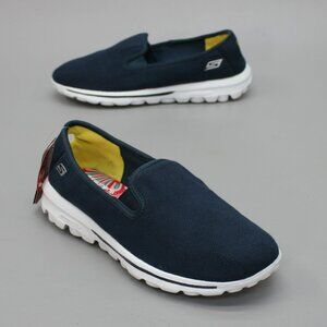 Skechers Ladies 6.5 Go Walk Resalyte Navy Blue Slip-on Shoes Loafers Agion 13645